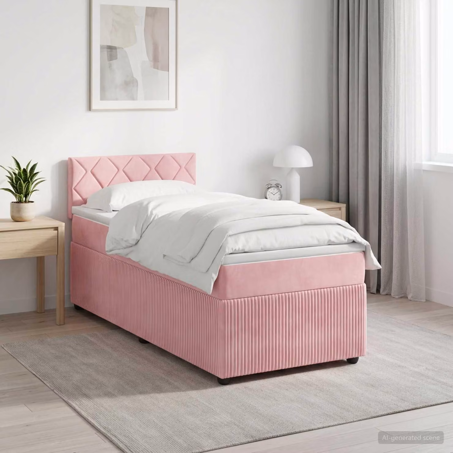 Maison Exclusive - Letto boxspring con materasso e testiera Rosa 100 x 200 cm Velluto