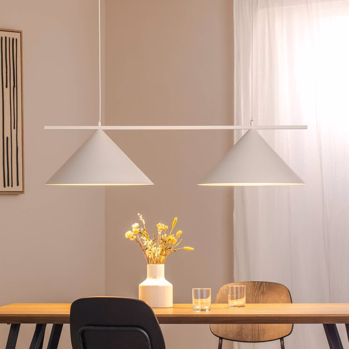 Lampada a sospensione Capital Eko-Light, dimmerabile, Bianco / Opale, Soggiorno / Sala da pranzo, Metallo, Moderno, Lampada a sospensione
