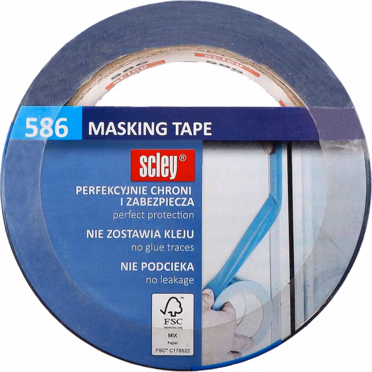 Nastro adesivo / nastro per mascheratura efficace 38 mm x 33 m Serie 586 Scley - 1 pezzo. Nastro adesivo, nastro per mascheratura