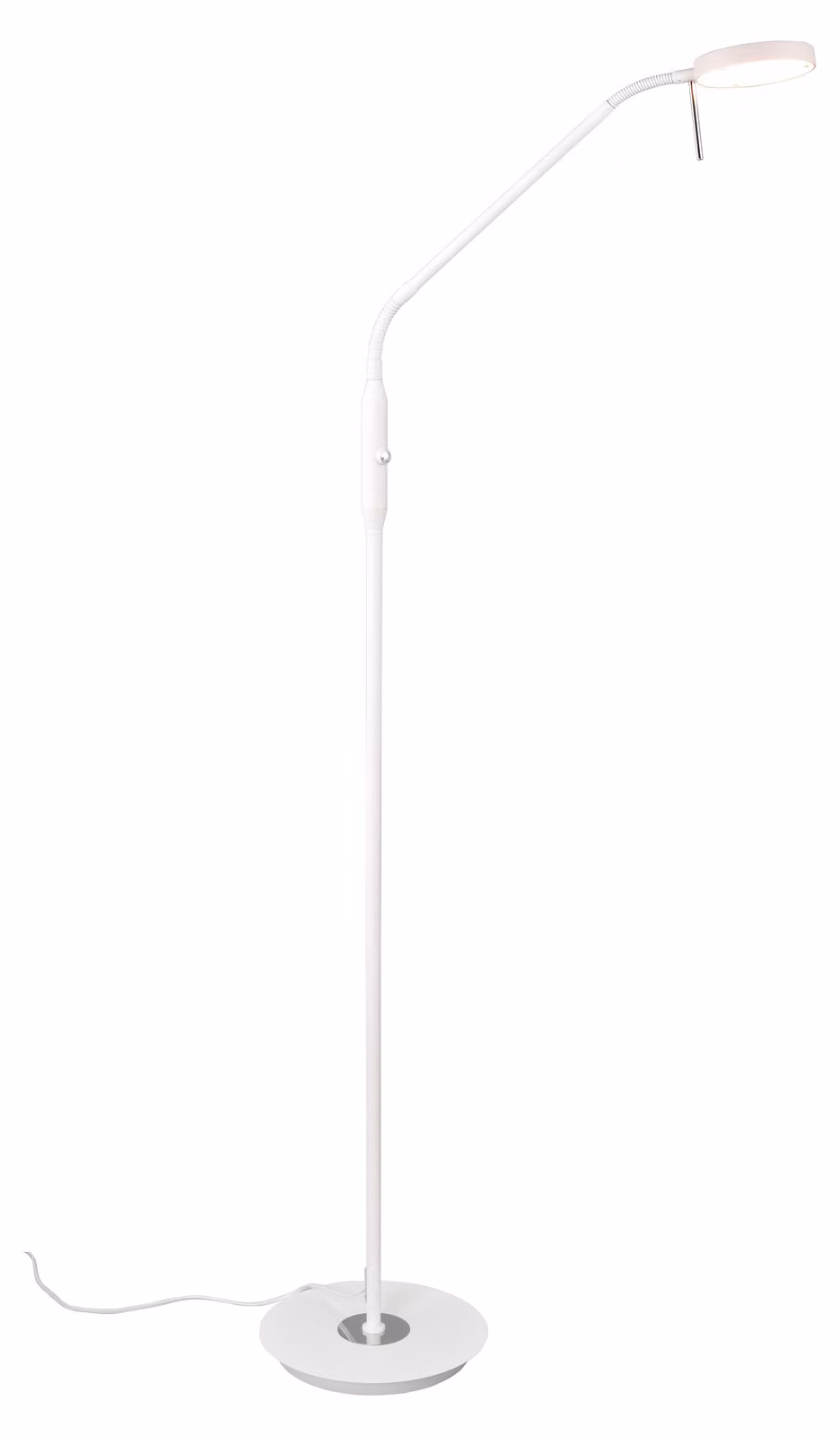 Lampada da terra a LED MONZA dimmerabile con braccio flessibile, altezza 145 cm, bianco