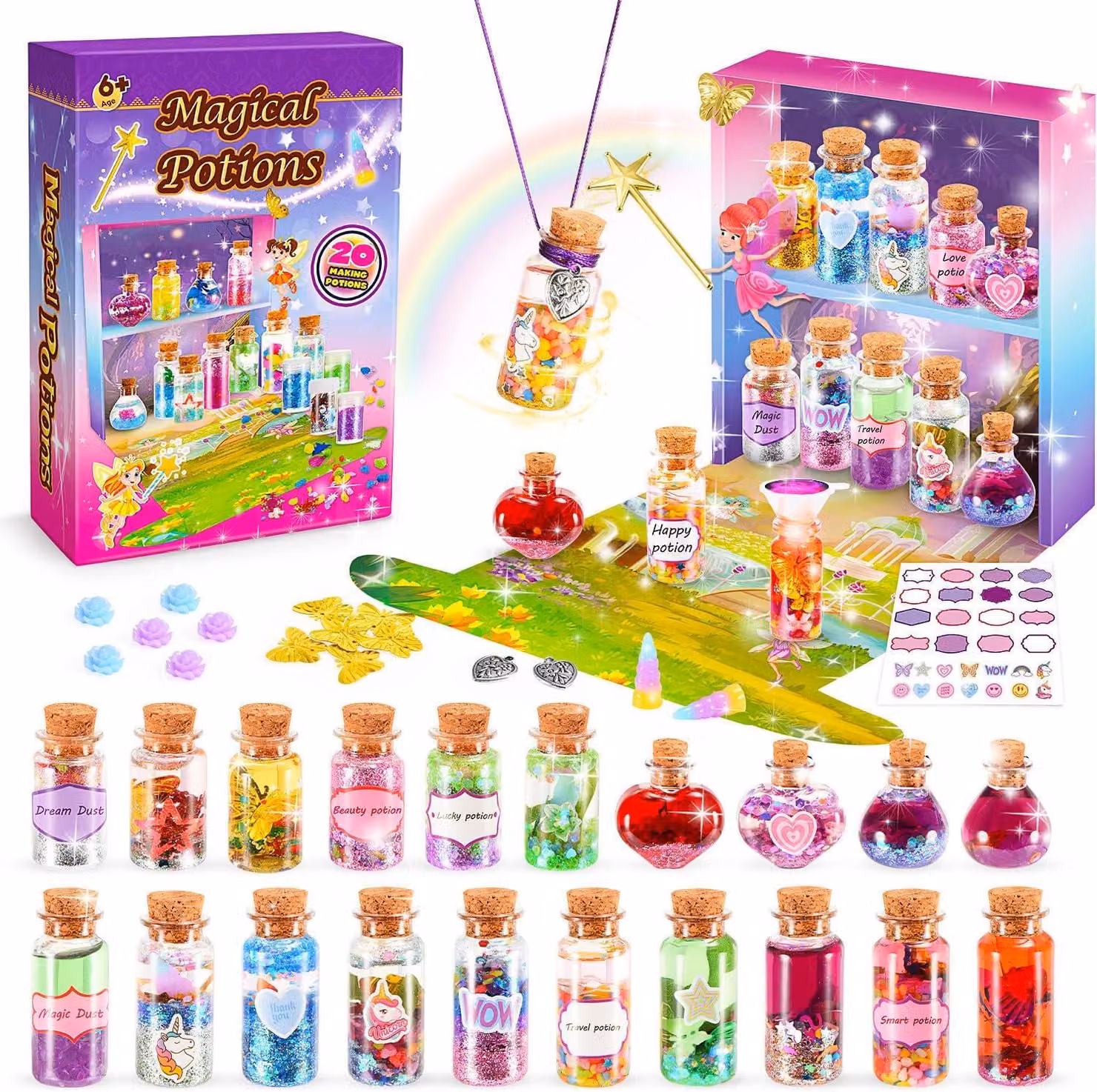 Regali per bambine dai 6 ai 9 anni, calendario dell'Avvento a tema magico, pozioni, Mixies, attività creative, giocattoli, kit di bricolage per bambini dai 6 ai 10 anni