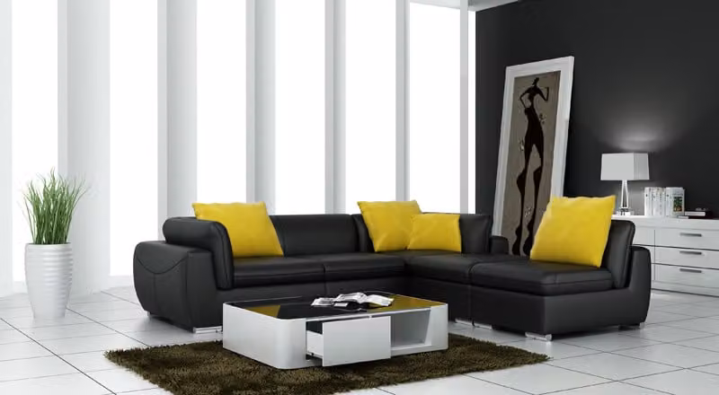 Ledersofa mit USB Wohnlandschaft Ecksofa Eck Garnitur Design Modern Sofa F3014