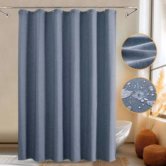 Tenda da doccia Douchegordijn Plus impermeabile in poliestere blu, lavabile in lavatrice, L: 183 cm