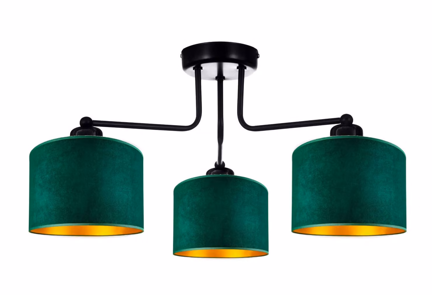 Lampada da soffitto verde lampada velour vintage moderna E27 lampada di design a 3 luci N230-E3-G