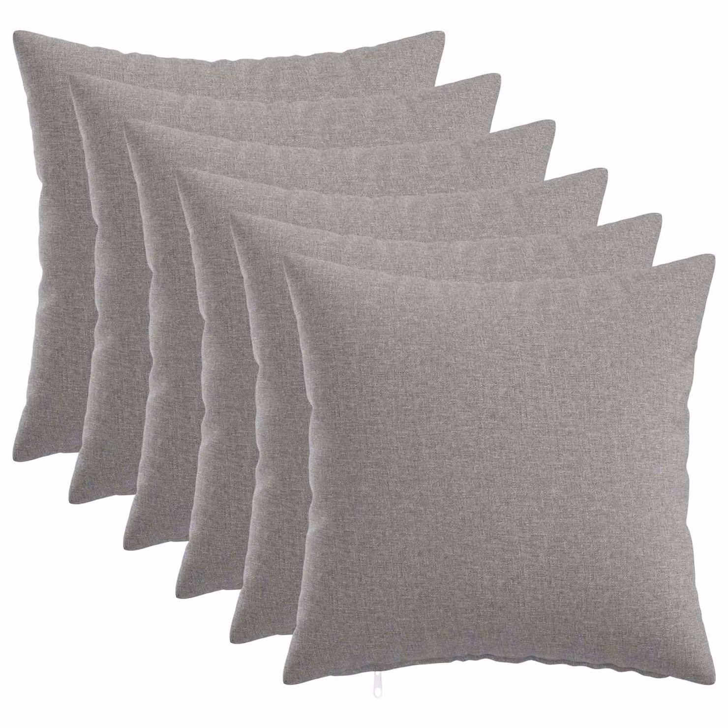 Set di 6 cuscini vidaXL HEERLEN in tessuto grigio, forma quadrata, 45 x 45 cm