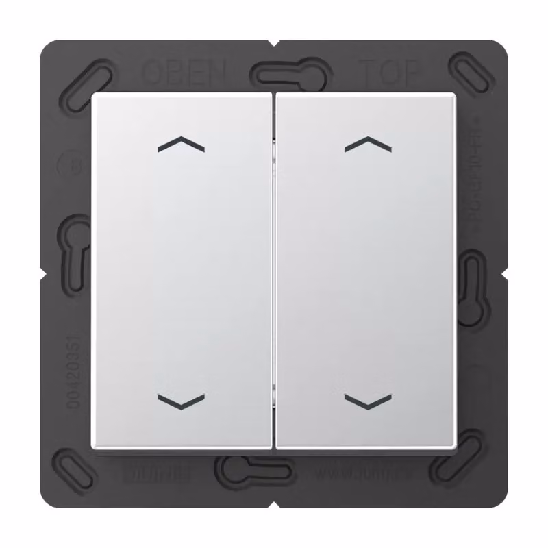 Jung ENOA595MPAL Trasmettitore da parete wireless EnOcean con simboli, color alluminio