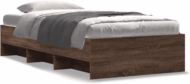 Letto singolo moderno DESIGN IN in legno e MDF color rovere marrone con vani laterali L 100 x P 200 cm