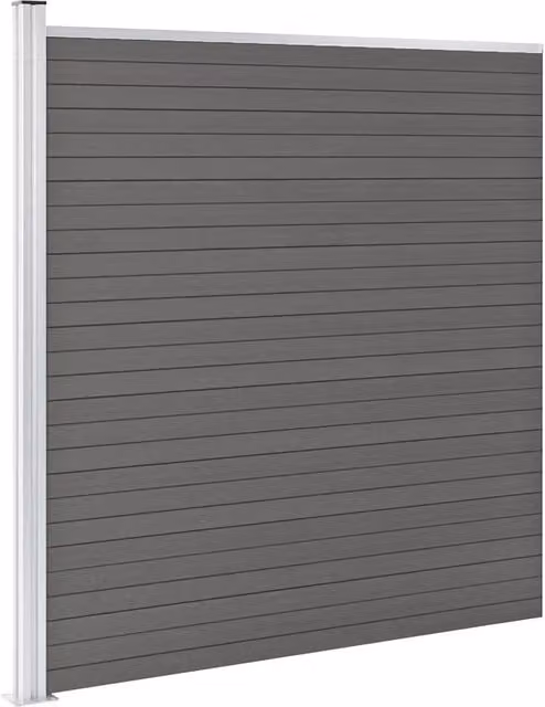 Pannello di Recinzione in WPC 175x186 cm Grigio 49069