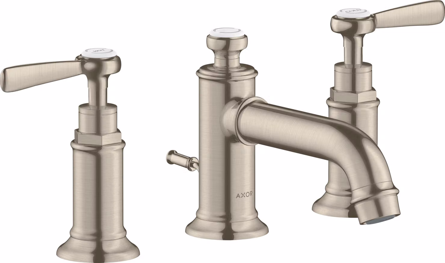 hansgrohe AXOR MONTREUX mitigeur lavabo 3 trous 30, vidage escamotable, béqu'illes, projection 142mm, 16535820, 16535820