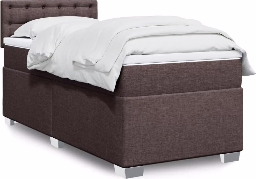 Maison Exclusive - Giroletto a Molle con Materasso Marrone Scuro 90x200 cm Tessuto