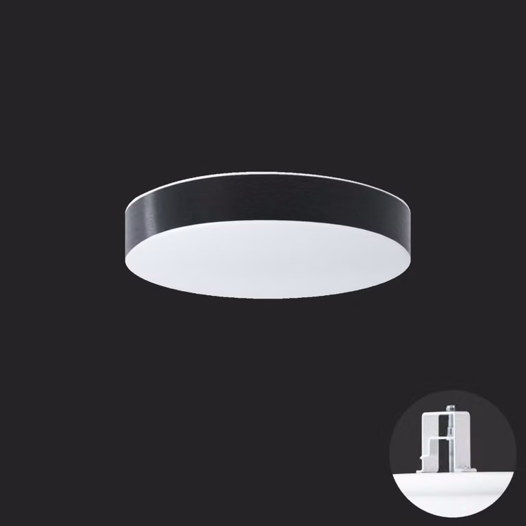 OSMONT DEL69328 DELIA CV1 apparecchio a soffitto/parete in plastica semiflessibile bianco / bianco - nero IP44 3000 K 19W LED combinazione di emergenza 3 h