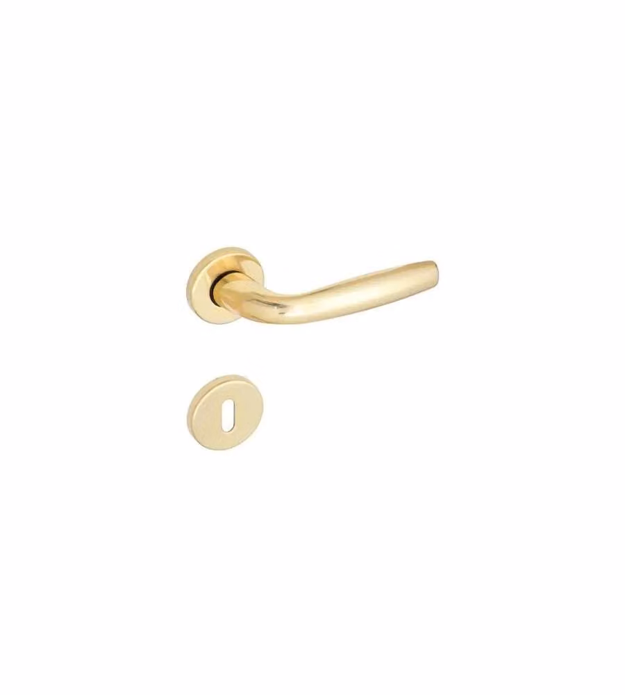 Maniglia Milena Alluminio Con Rosetta Patent Ottone Lucido