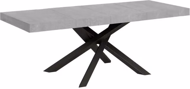 Tavolo allungabile Itamoby Volantis Premium colore cemento con gambe antracite L: 200-460 cm, P: 90 cm