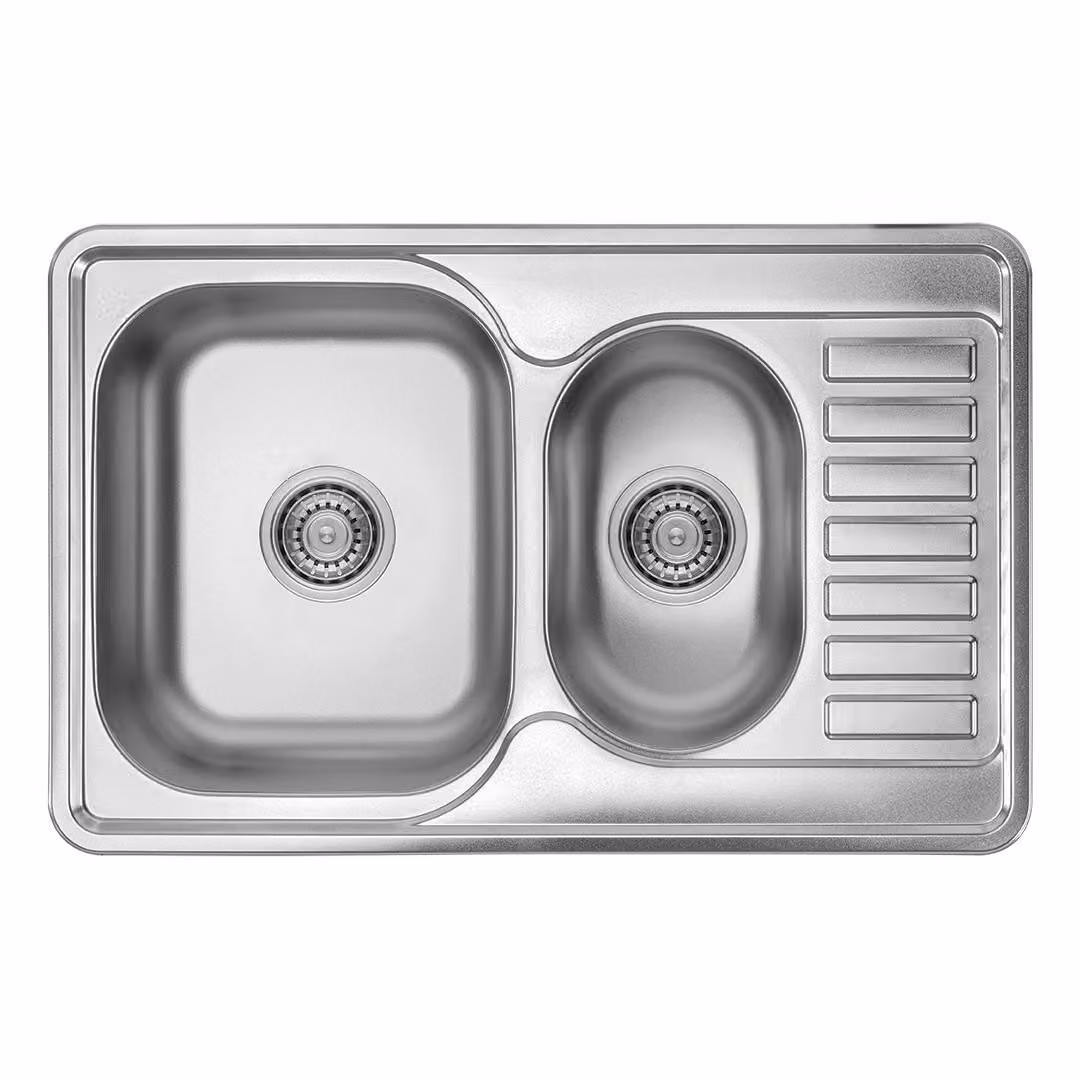 Lavello da cucina in acciaio inox a 1,5 vasche Lavello da incasso Lavello da cucina 50x78cm