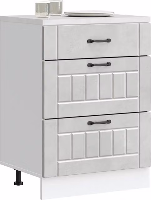 Mobile Base da Cucina Lucca Design Mania Grigio Cemento L: 81.5 cm, P: 46 cm, H: 60 cm