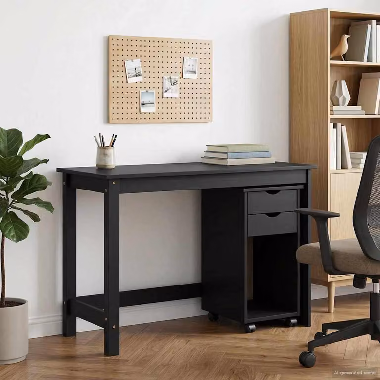 Maison Exclusive - Set di due scrivanie con cassetti, colore grigio, legno di pino massello