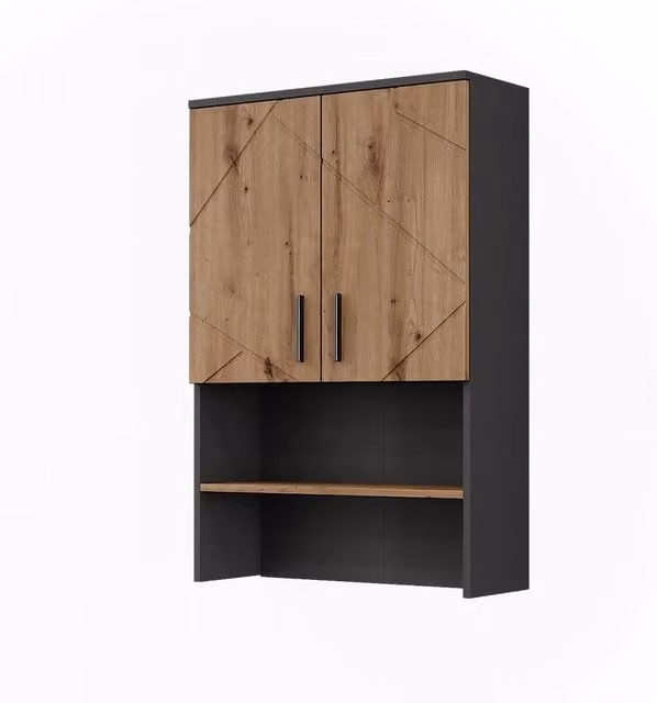 Struttura per mobile lavatrice Irma Vicco Antracite e Rovere con 2 ante, L: 68 cm, H: 103.5 cm