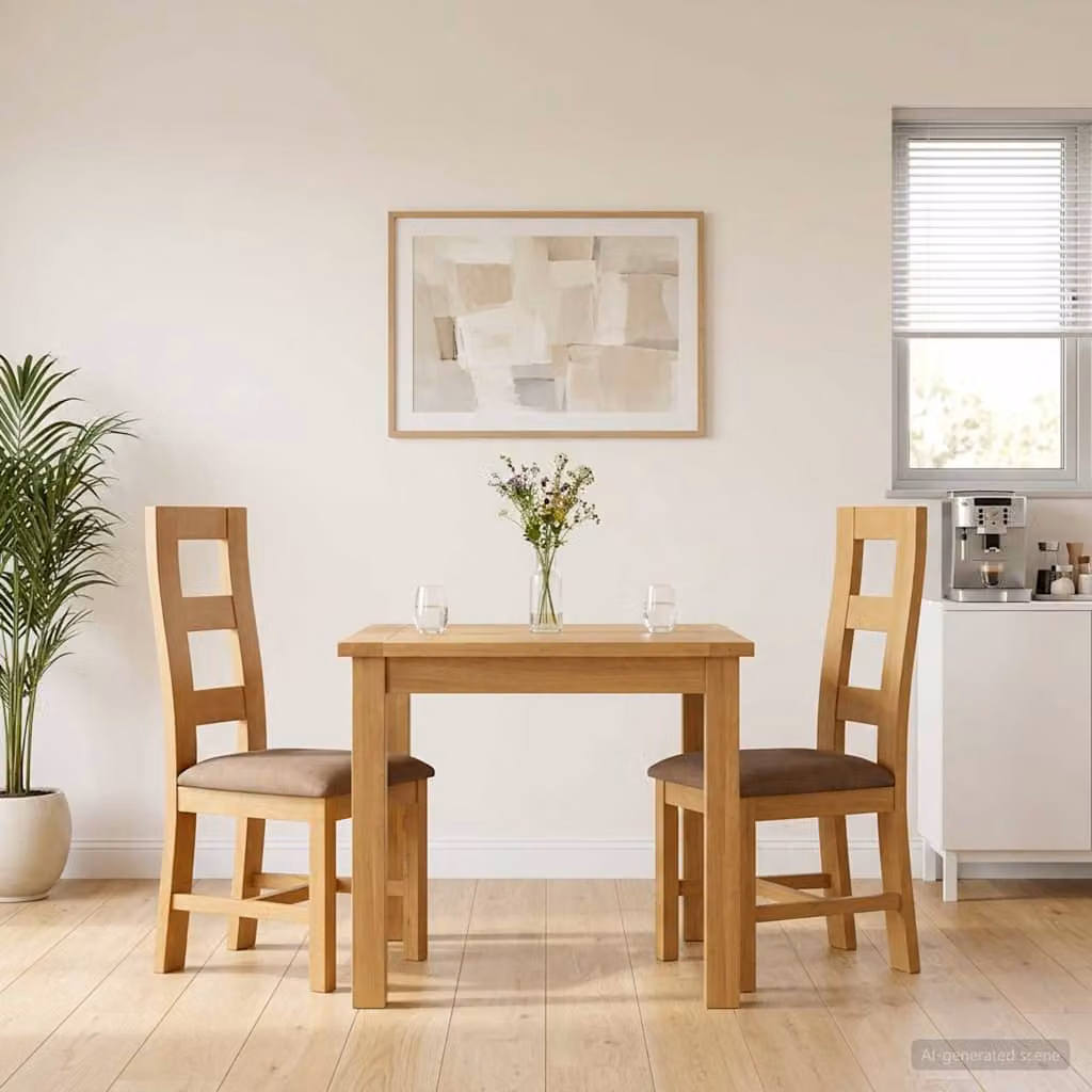 Set di 2 sedie da pranzo moderne vidaXL in legno di quercia massello grigio