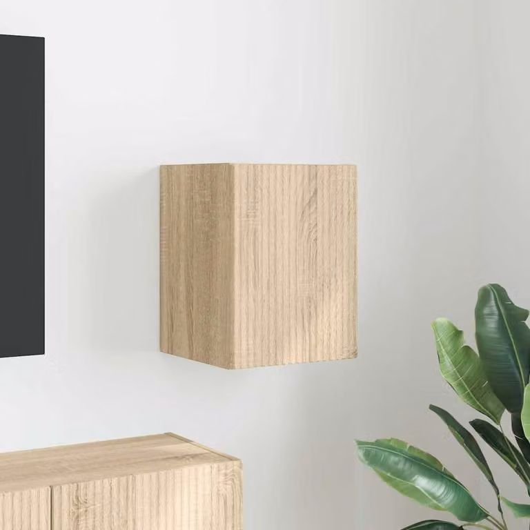 Mobile TV da parete vidaXL in legno ingegnerizzato color marrone, L: 30 cm, P: 31 cm, H: 40 cm