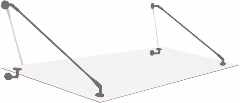 Glaszentrum Hagen - 190x90 cm Schizzo di vetro cristallo - Trasparente - incl. RAL7016