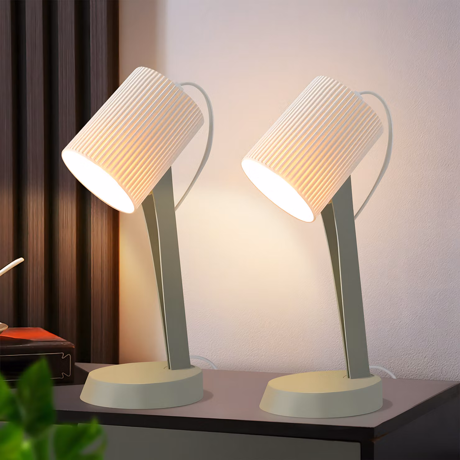 ZMH lampada da tavolo Kabels verde comodino set di 2 lampada da tavolo soggiorno E14 lampade da tavolo stile country moderno per tavolo da pranzo camera da letto