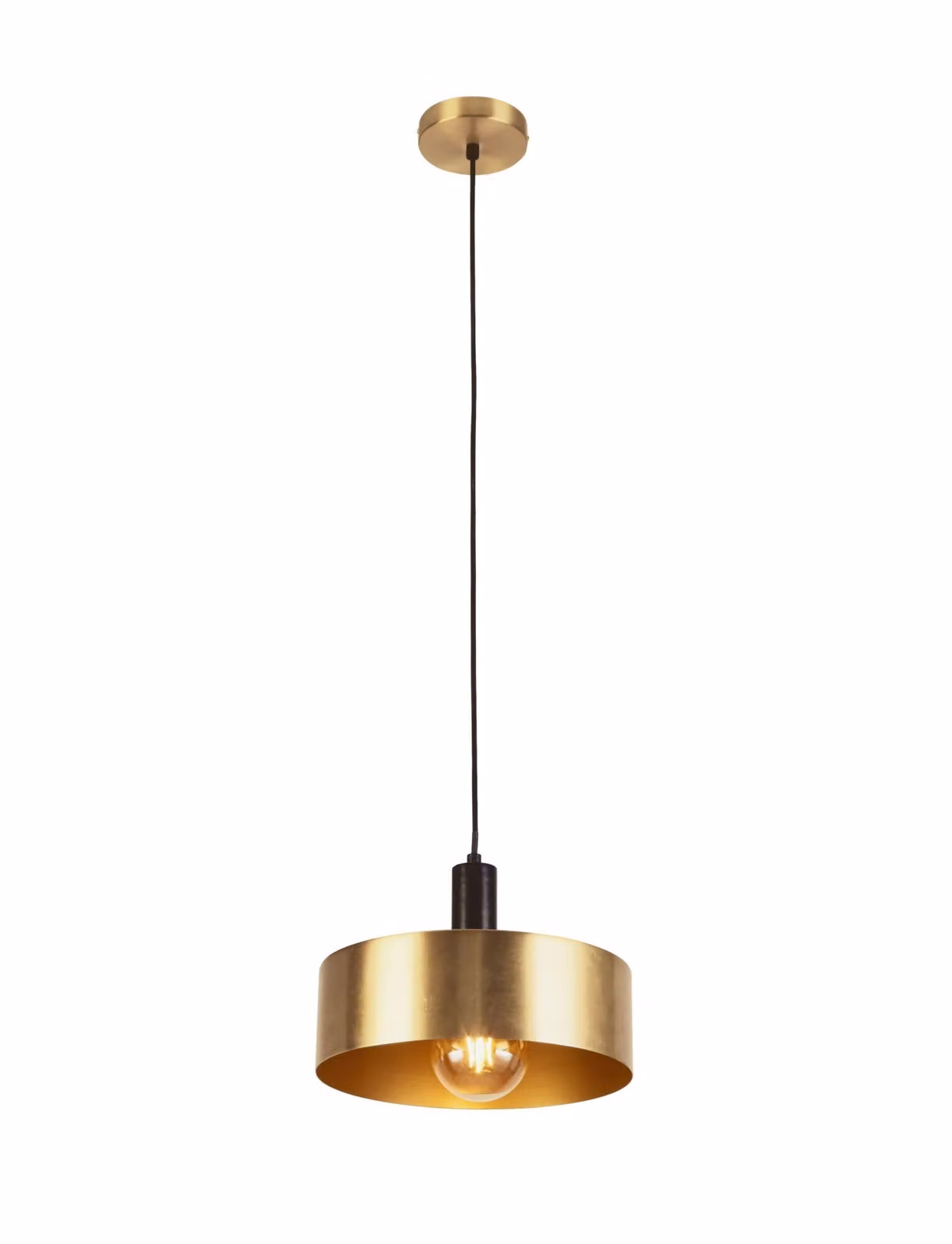 Sospensione Contemporanea Knox Acciaio Nero Oro 1 Luce E27