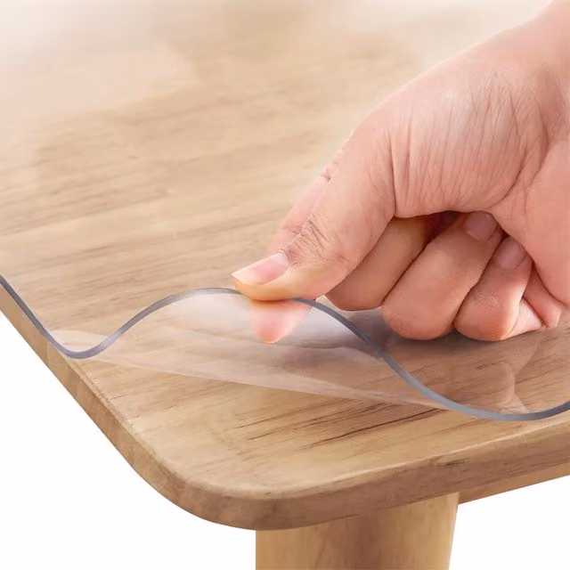Copritavolo Trasparente In Pvc 1.5 Mm Pellicola Protettiva Cover Tavolo Tovaglia Protezione Mollettone Antimacchia Per Tavoli Cucina Salotto Ufficio Scrivania Trasparenti - 100x2000Cm