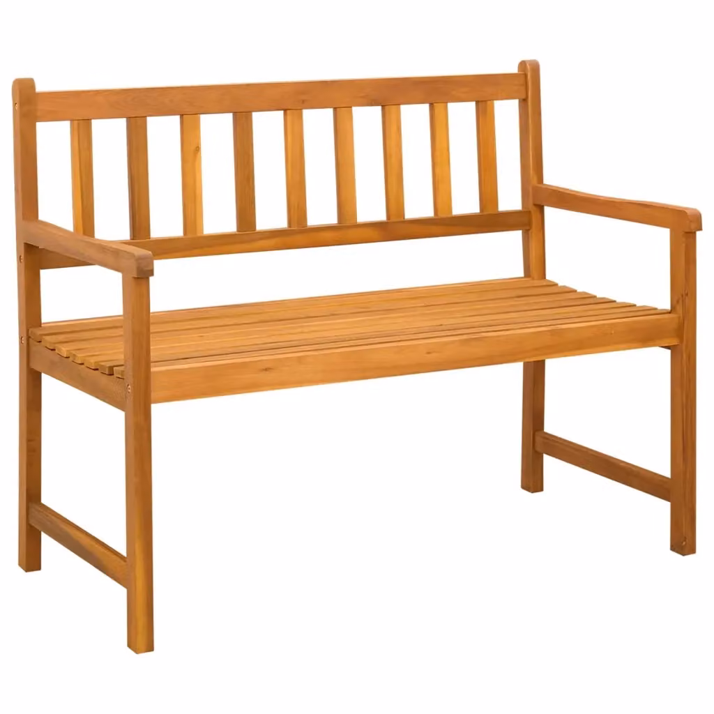 Panchina da giardino vidaXL in legno di acacia oliato marrone con braccioli, L 110 x P 55 x H 90 cm – 2