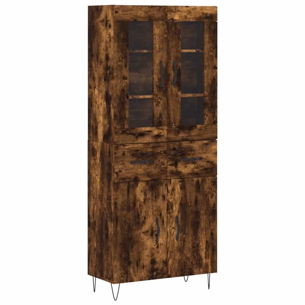 Credenza Rovere Fumo 69,5x34x180 cm in Legno Multistrato
