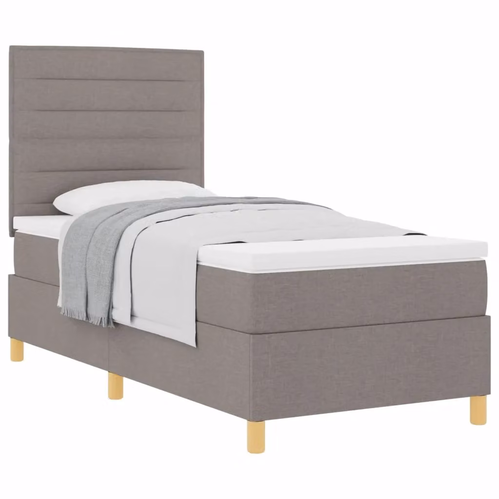 Letto a molle con testiera Talpa vidaXL in tessuto beige o grigio L: 80 cm, P: 200 cm, H: 128 cm – 2