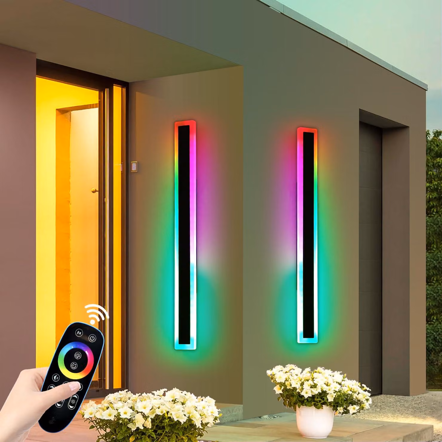 Lampada a LED RGB da 120 cm, dimmerabile, grado di protezione IP65, 16 colori, con telecomando