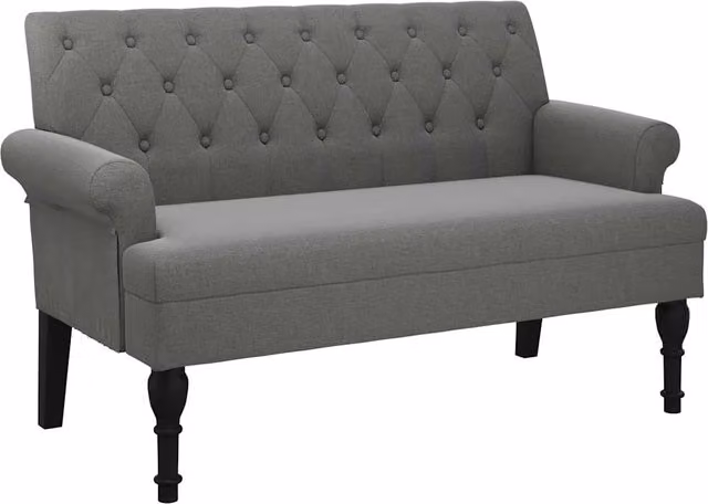 Panca con schienale in tessuto grigio scuro L/P/H: 120 x 62 x 75,5 cm CFW6990908