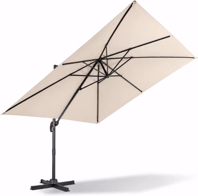 Ombrellone a braccio laterale ARREDITALY in poliestere e acciaio, colore beige, L/P/H: 300 x 300 x 273 cm