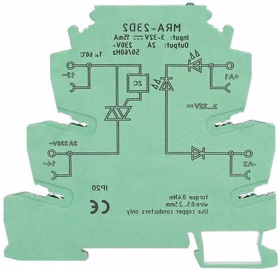 Modulo relè ultrasottile da 62 mm, 2 A, 25 Hz, bidirezionale