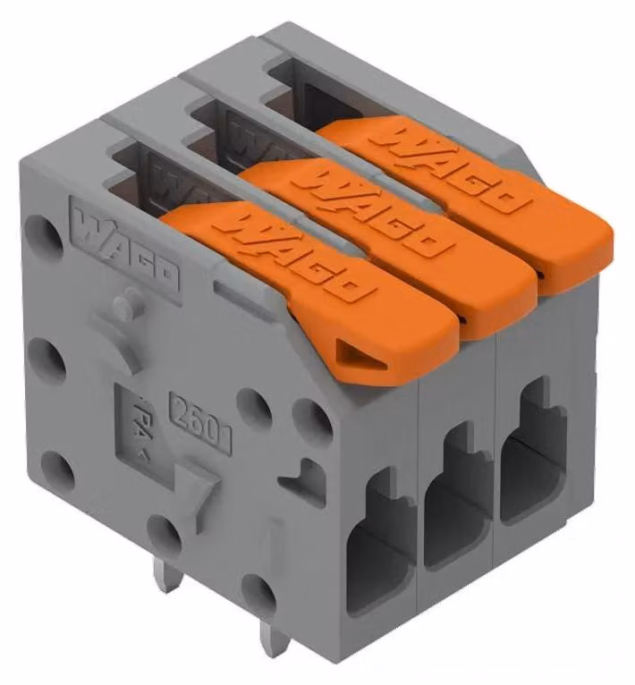 Morsetto per circuiti stampati WAGO; leva; 1,5 mm²; grigio 2601-1103