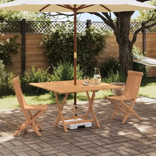 Set Bistro da Giardino 3 pz Naturale Legno di teak solido 3437358