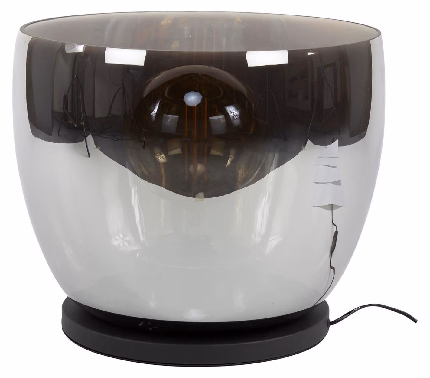 Lampada da terra FURNLUX Up in vetro grigio e nero 48 cm / Colore principale: grigio / Dimensioni: 48 x 41 x 48 cm