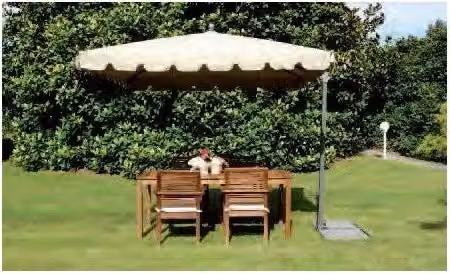 Ombrellone laterale Allegro Maffei in alluminio L/P: 250 x 250 cm, Ecru