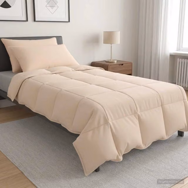 Set di 2 Piumoni vidaXL in Kapok Naturale e Poliestere, Traspiranti e Antibatterici, Beige, L: 155 cm x P: 220 cm – 1
