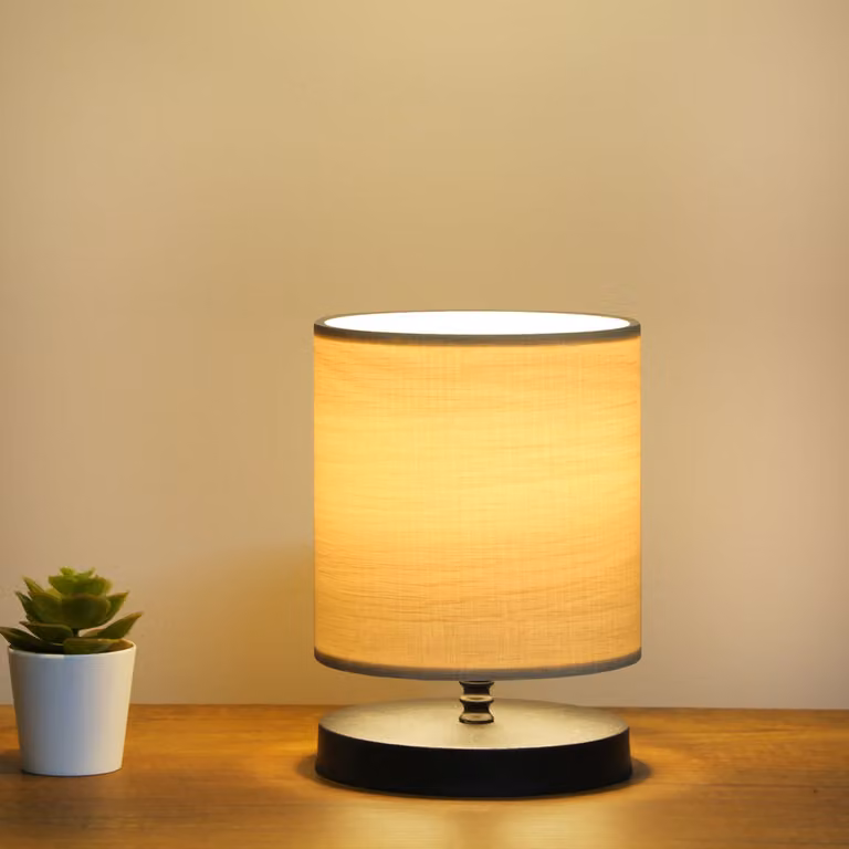 Opviq, AYD- AYD SGN, beige, lampade da comodino, 15 x 15 x 22 cm, corpo in PVC