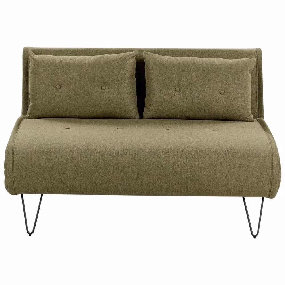Divano letto Glamour Beliani a 2 posti in tessuto verde con cuscini, sfoderabile e con funzione click-clack – 2