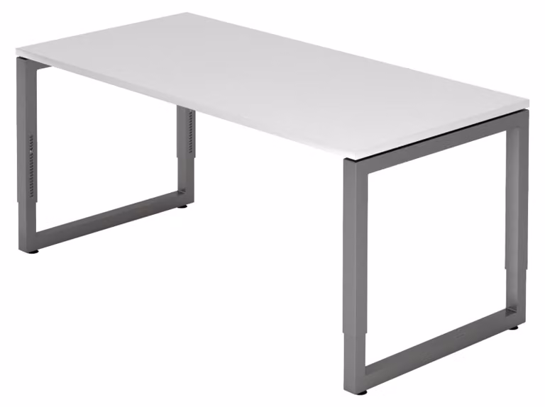 bümö Scrivania Serie-R - Decorazione: bianco, dimensioni: 160 x 80 cm, struttura: grafite