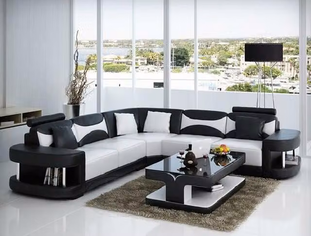 Wohnlandschaft Polster Ecke Eck Sofa Couch Garnitur Landschaft Leder