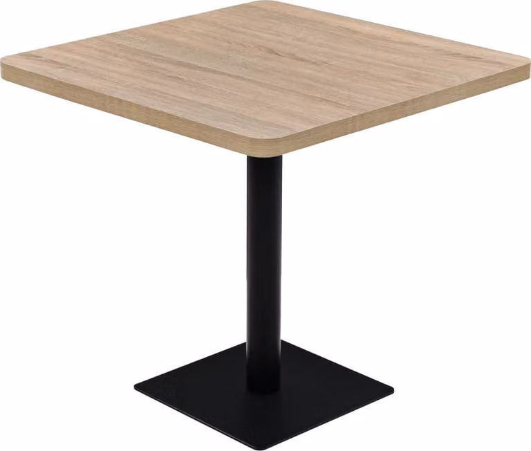 Tavolo Bistrot MDF e Acciaio Quadrato 80x80x75 cm Color Rovere