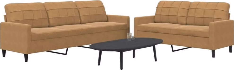 Maison Exclusive - Set divano a 2 posti con cuscini in velluto marrone