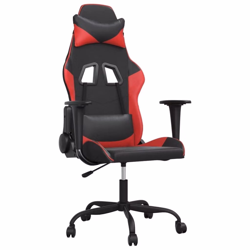 Sedia da Gaming Nera e Rossa in Pelle finta