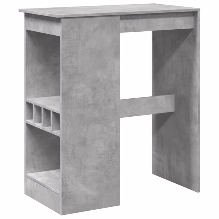 Tavolo Bar con Rastrelliera Grigio 90x47,5x103,5 cm Multistrato