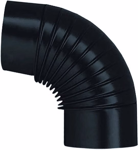 Gomito 90 ° per Stufa a Legna Porcellanato Classic Colore Nero Ø Cm 12