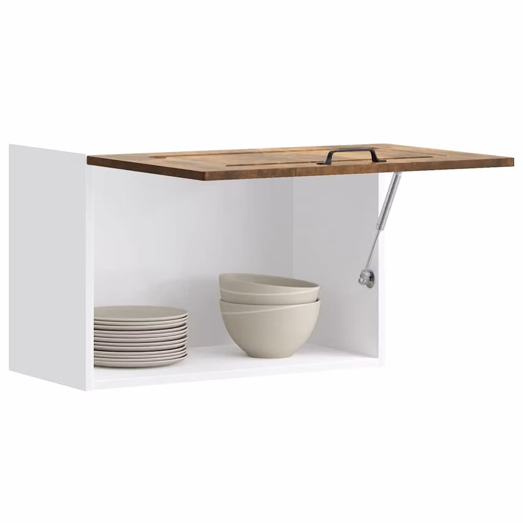 Pensile da cucina moderno vidaXL in legno e MDF, colore marrone e bianco, L: 60 cm, H: 40 cm, P: 31 cm