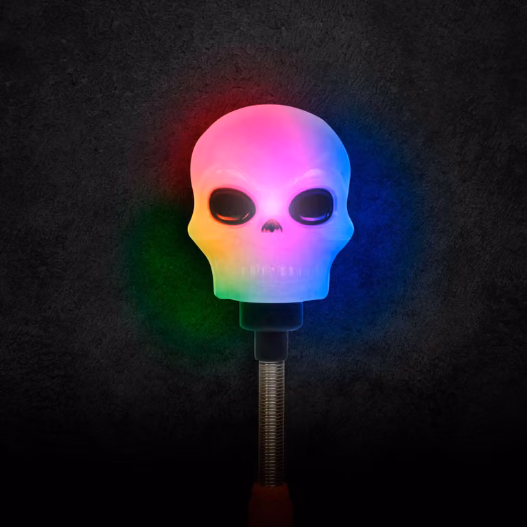 Lampada LED a tema Halloween - teschio a molla - alimentata a batteria